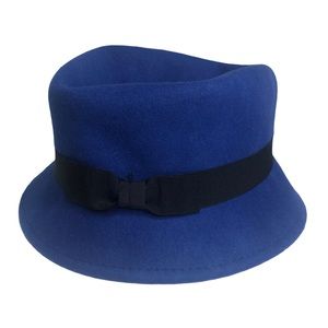 Elegant Blue Women's Hat with Black Band